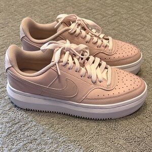 Womens pink Nike Court Vision Alta platform sneaker